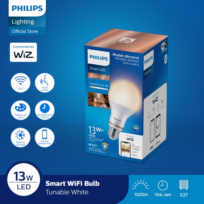 PHILIPS LAMPU SMART WIFI LED 13W WITH BLUETOOTH - TUNABLE WHITE