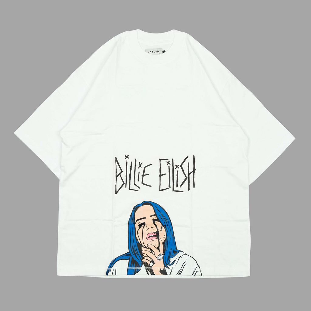 OVERSIZED BILLIE EILISH WHITE TSHIRT KAOS PUTIH by Ekyu