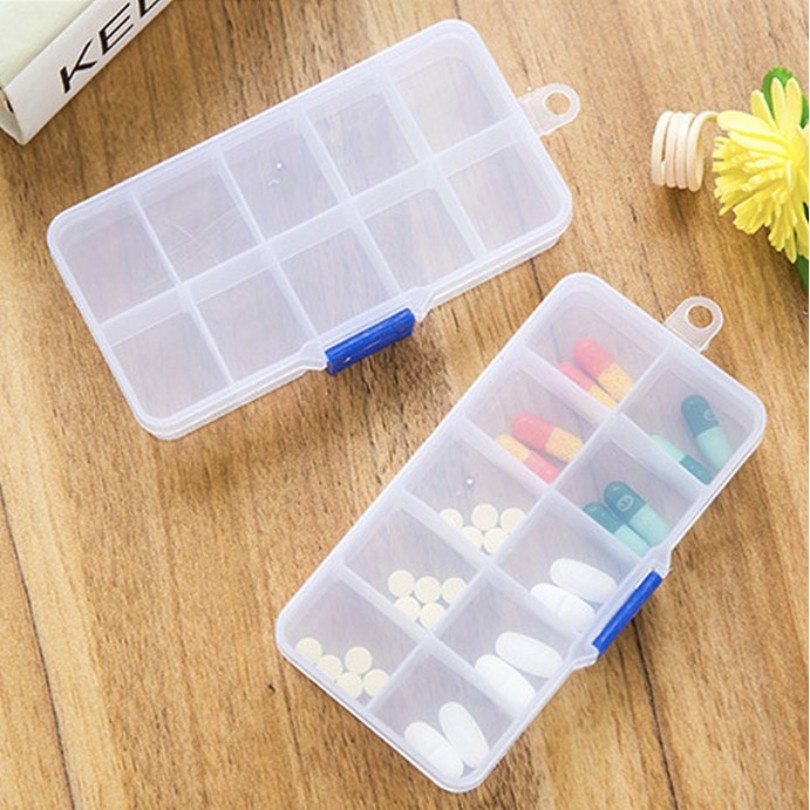 [DEASTORE] KOTAK OBAT MANIK MOTE KANCING 10 SEKAT BAHAN PLASTIK - TEMPAT PENYIMPANAN AKSESORIS PERHIASAN JEWELRY BOX STORAGE