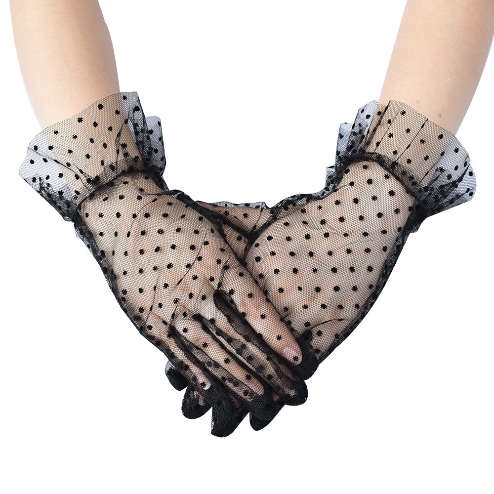 WGL-15 sarung tangan pengantin wanita wedding gloves putih renda glove dot