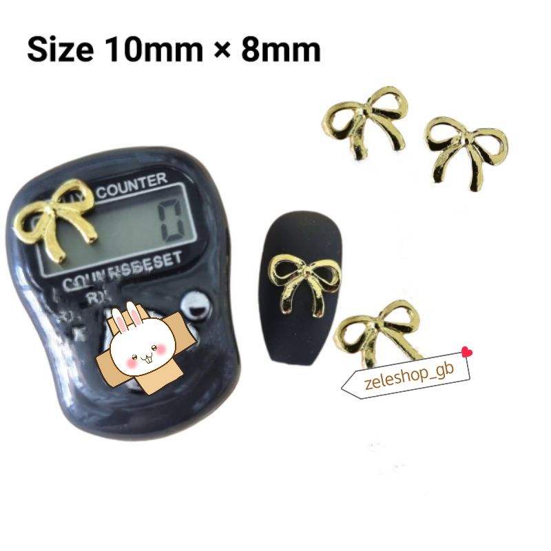 CHARM NAIL MINI PITA GOLD/HIASAN KUKU PALSU NAIL ART