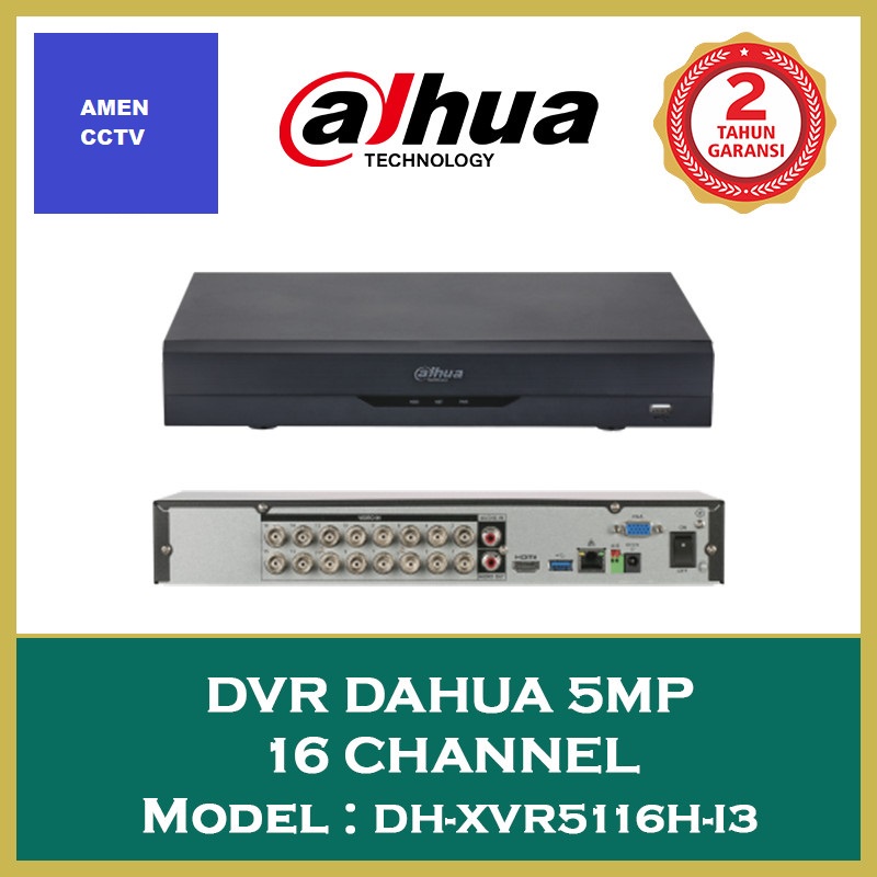DVR CCTV 16CHANEL DAHUA 5MP DH-XVR5116H-I3 GARANSI 2TAHUN RESMI