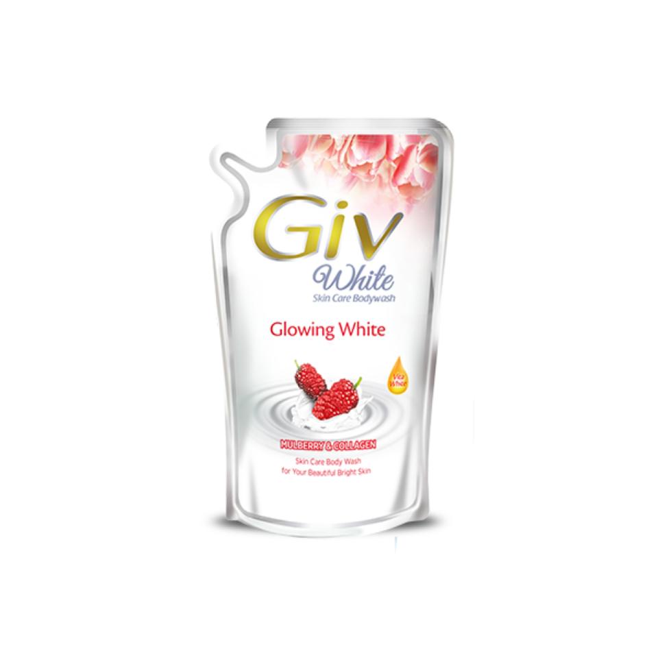 Giv White Sabun Mandi Cair Mulberry Pouch 825 ml