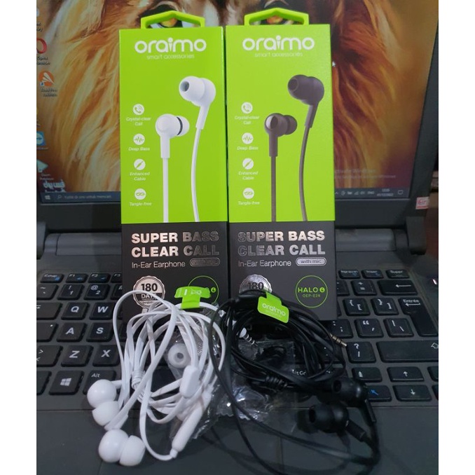 Headset ORAIMO OEP E26 OEP-E26 ORIGINAL New Model Headset Wired Earphone Full Bass Electroplated Original Power Full - Garansi