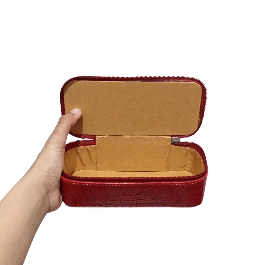 Pouch lipstik beauty case make up tempat kosmetik polos mini travel organizer tas kosmetik kecil cosmetic bag kuas makeup korean murah