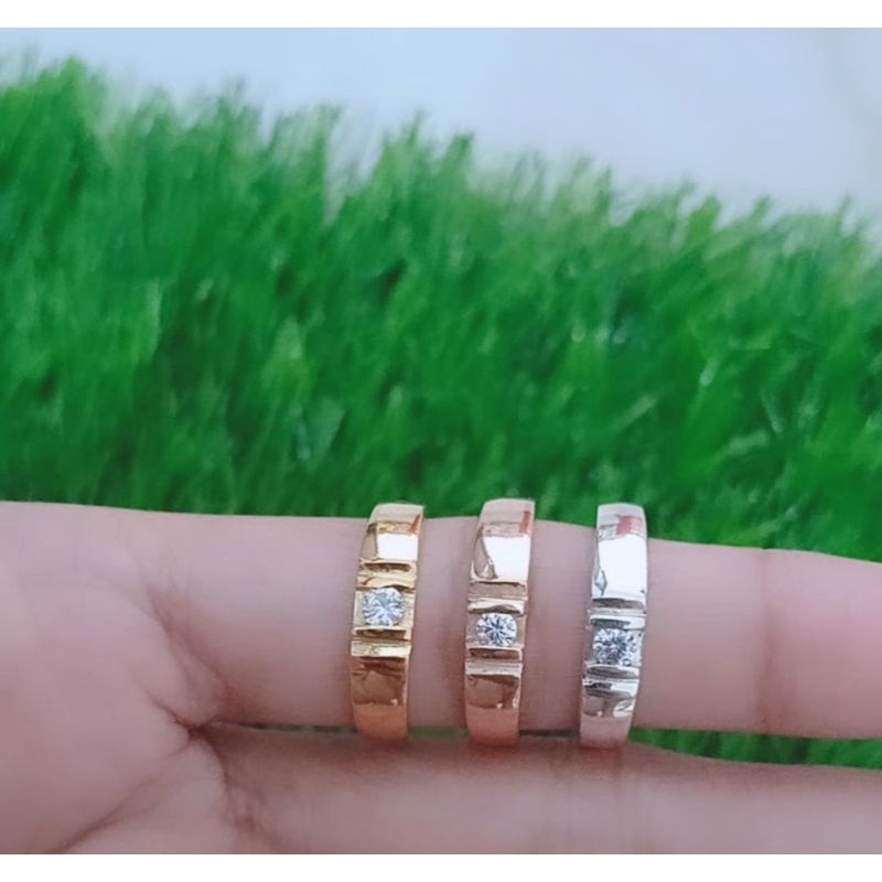 Cincin ring mp 1 wedding ring / cincin perak asli silver 925 lapis emas/ cincin fashion pria &amp; wanita terbaru