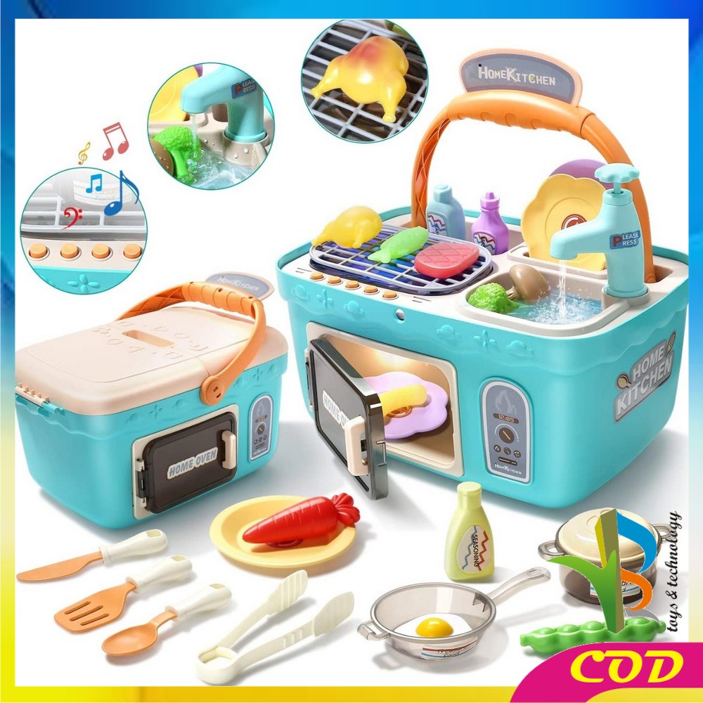 RB-M27 Mainan Home Picnic Kitchen Set 906 / Mainan Edukasi Anak Masak Masakan + Wastafel Cuci Piring