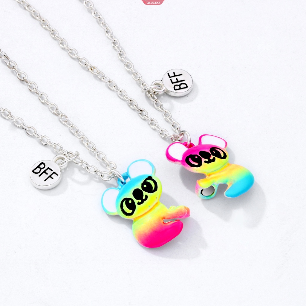 2 Pcs/set koala Beruang Bentuk Liontin Sahabat Anak Perempuan BFF Kalung Rantai fashionable Dan Lucu Hadiah Perhiasan [ZXL]