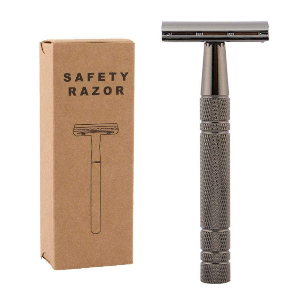 Needway  Double Edge Razor Stainless Steel Wajah Ringan Alat Penghilang Bulu Gagang Pria Alat Cukur Manual