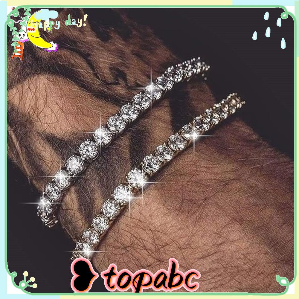 Top Gelang Lebar 5mm Mewah Shiny Fashion Bracelet Hip Hop