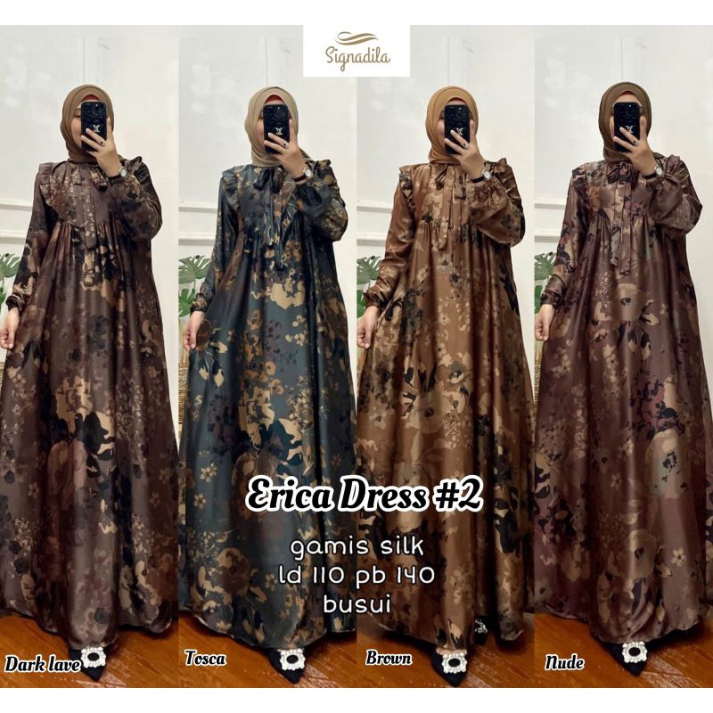 Evalia // Erica Dress#2 Gamis Silk Busui kekinian