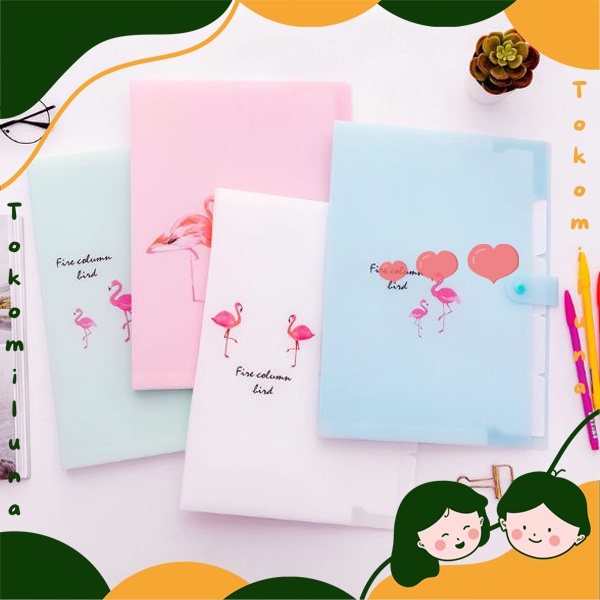 

Document organizer tempat file ukuran a4 lucu cute doc map flamingo unicorn HB753