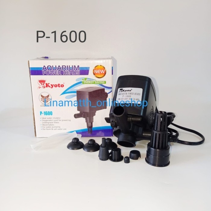 Pompa Aquarium Power Heads 3IN1 Filter Celup KYOTO P 1600 18 Watt