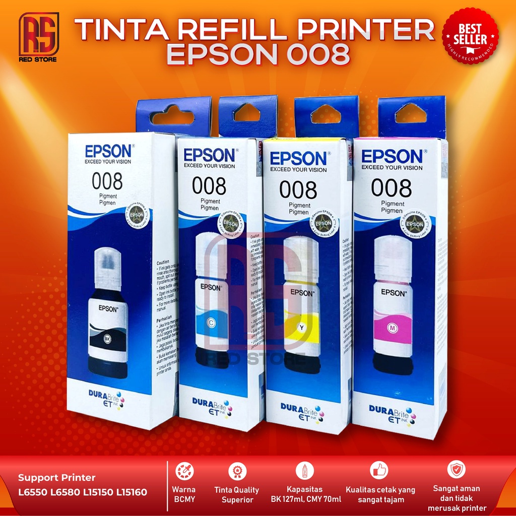 Tinta Epson 008 For Printer L6550 L6580 L15150 L15160 Premium