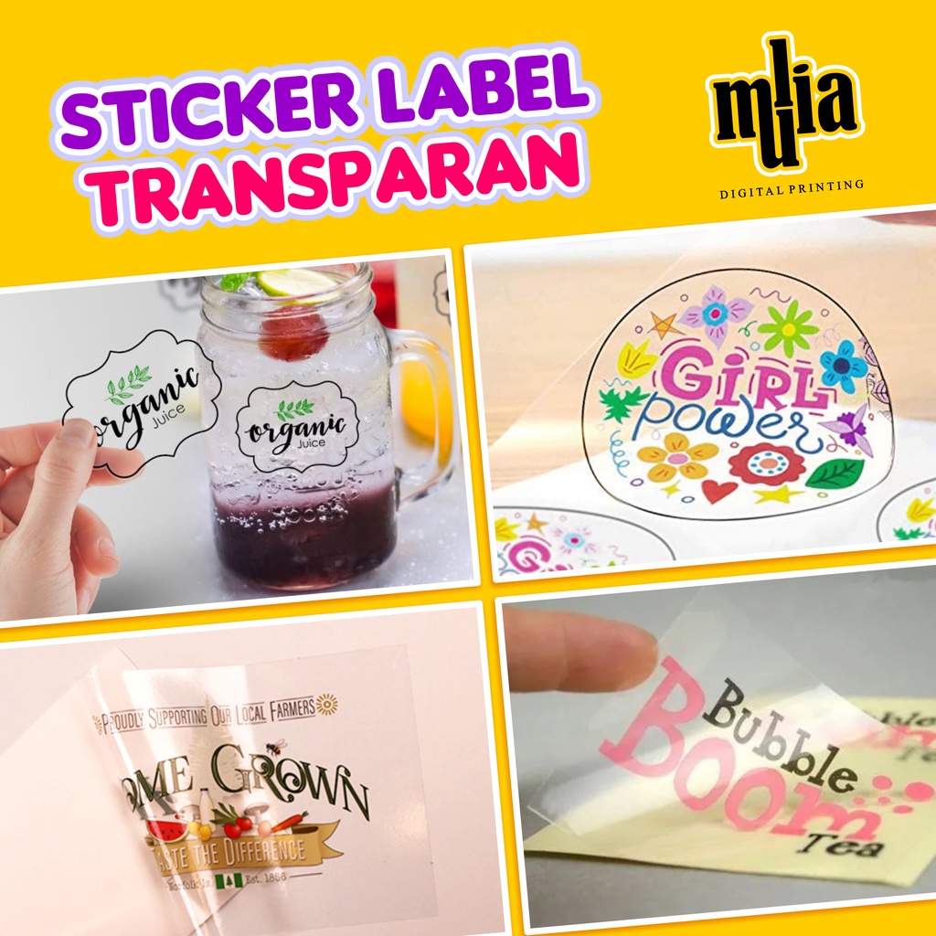 

cetak stiker label vinyl transparan A3
