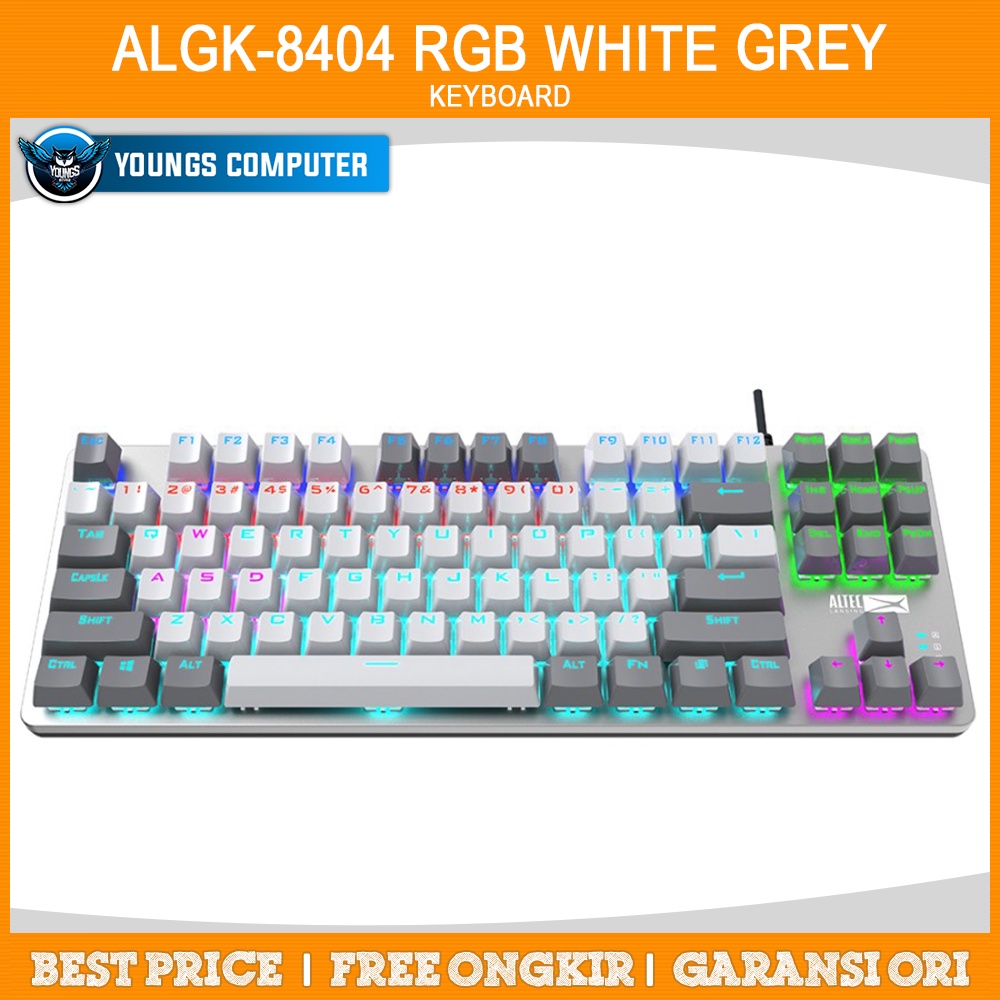 Keyboard Gaming Mechanical TKL Altec Lansing ALGK-8404 RGB White Grey