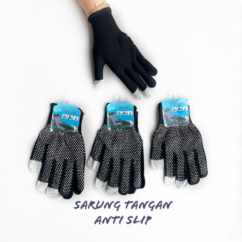 sarung tangan touch screen OJOL GOJEK GRAB MOTIF BINTIK ANTISLIP /Sarung Tangan Rajut termurah dan unisex