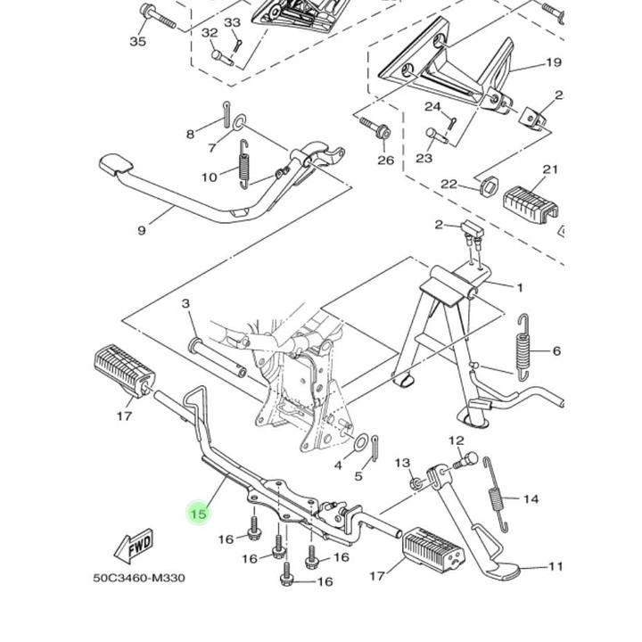 BESI PIJAKAN FOOTSTEP INJAKAN KAKI DEPAN JUPITER MX NEW 135 ASLI ORI YAMAHA 50C F7411 00