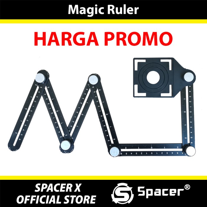 

Matr Penggaris Lipat Magic Ruler 6 Siku Pedoman Lubang Pada Keramik