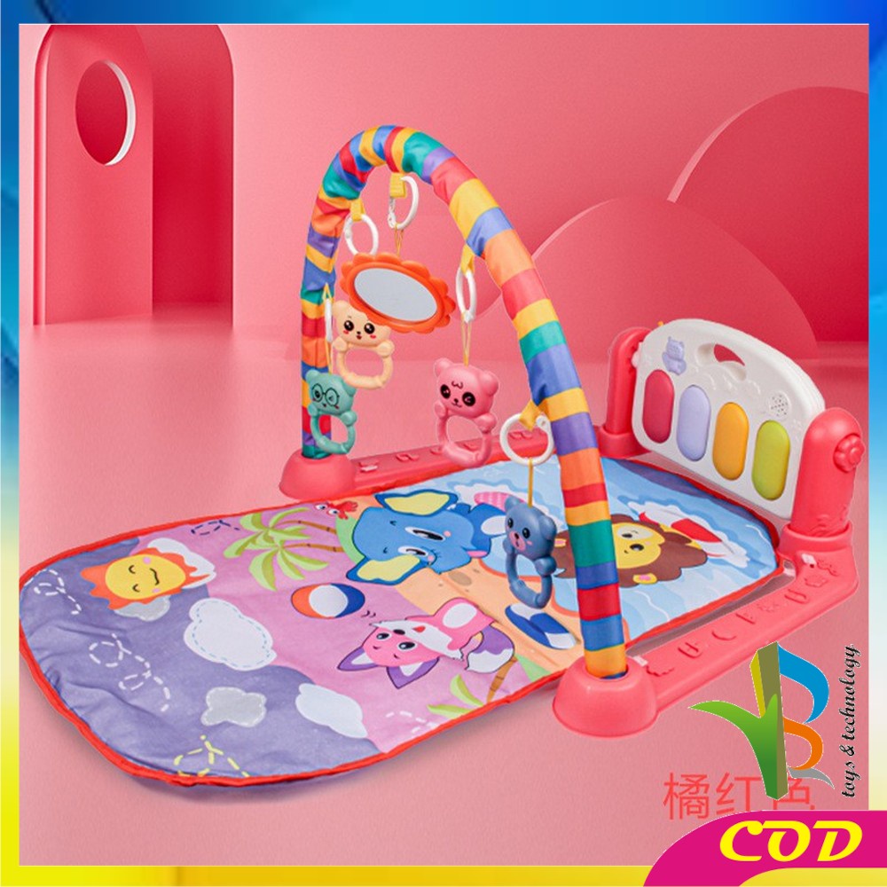 RB-M15-16 Baby Play Gym Mainan Anak Bayi Rattle &amp; Piano Playmat Matras / Kasur Bayi Playgym Musical