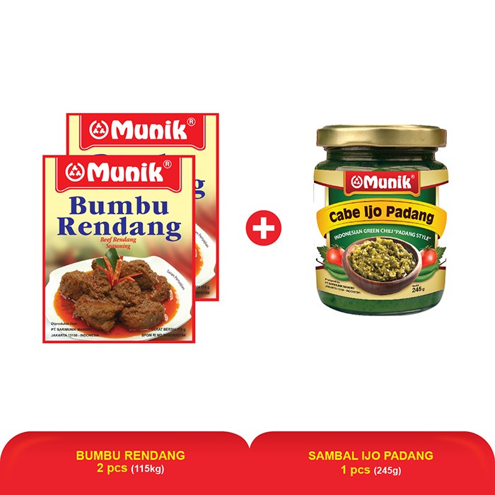 

✿ BISA COD✿ MINANGKABAU FOOD STYLE (2pcs bumbu rendang munik & sambal ijo padang)