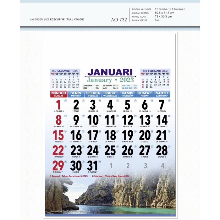 

KOMPLIT Kalender Dinding 2023 (Kalender Kerja AO 732) Code 2151