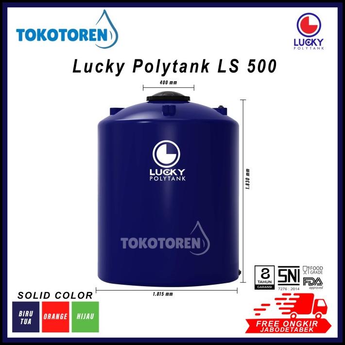 Toren Air Lucky Polytank Ls 500 / 5000 Liter Garansi Resmi Free Kirim