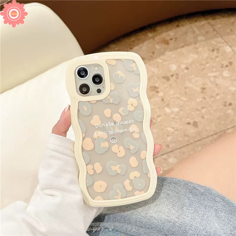 Fashion Motif Leopard Case Oppo A95 A5 A5s A15 A96 A54 A74 A3s A16s A55 A12 A16 A17K A17 A57 A5 A9 2020 A76 A77 A7 A16K A1k A77s A53 A52 Reno 8 7 7Z 8Z 6 A12E Wavy Edge Soft Sarung TPU