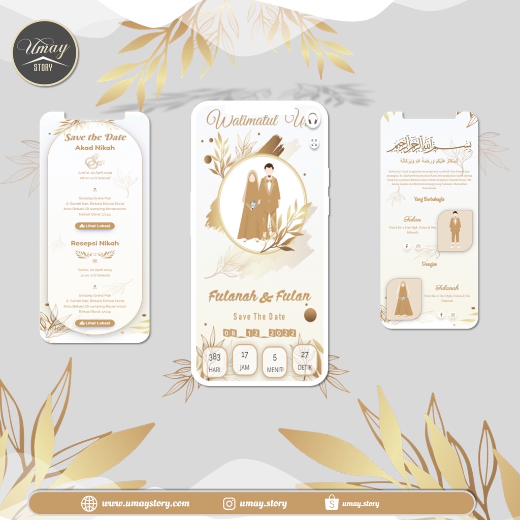 Undangan Pernikahan Web | Undangan Pernikahan Digital | Undangan Syari | TEMA 6