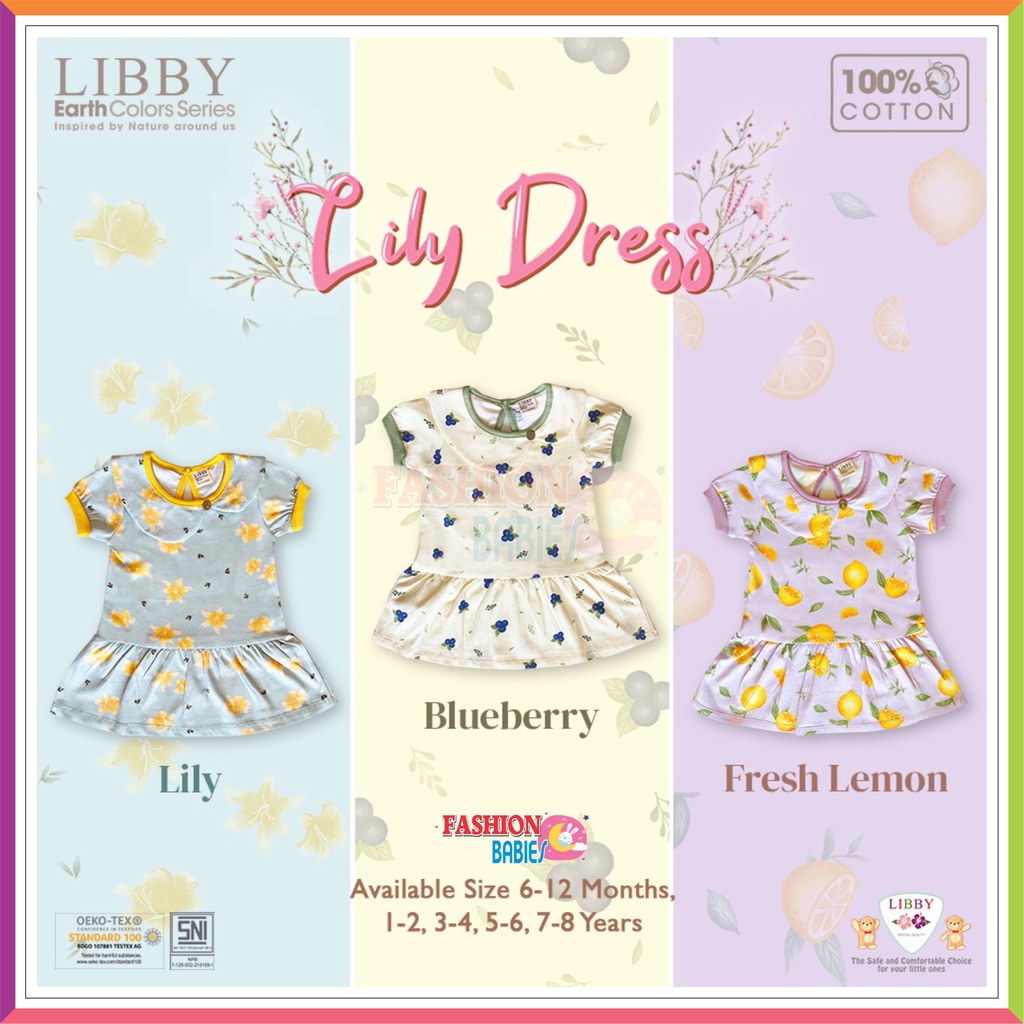 ❤ Fashionbabies ❤ LIBBY ANNA DRESS / DRESS ANAK PEREMPUAN 0-8 TAHUN / DRESS MOTIF BUNGA LIBBY