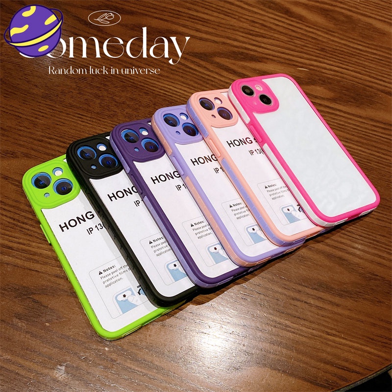 IPHONE Casing Desain 3-in-1 Fashion Untuk Iphone14 13 12 11 Pro Max X/XS XR Max 14plus Perbatasan Warna Transparan