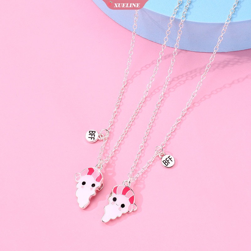 2 Pcs/set Magnet Atraksi Pasangan Kalung Pecinta Kartun Penjahat Liontin Kalung BFF Perhiasan Persahabatan Hadiah Teman Terbaik [ZXL]