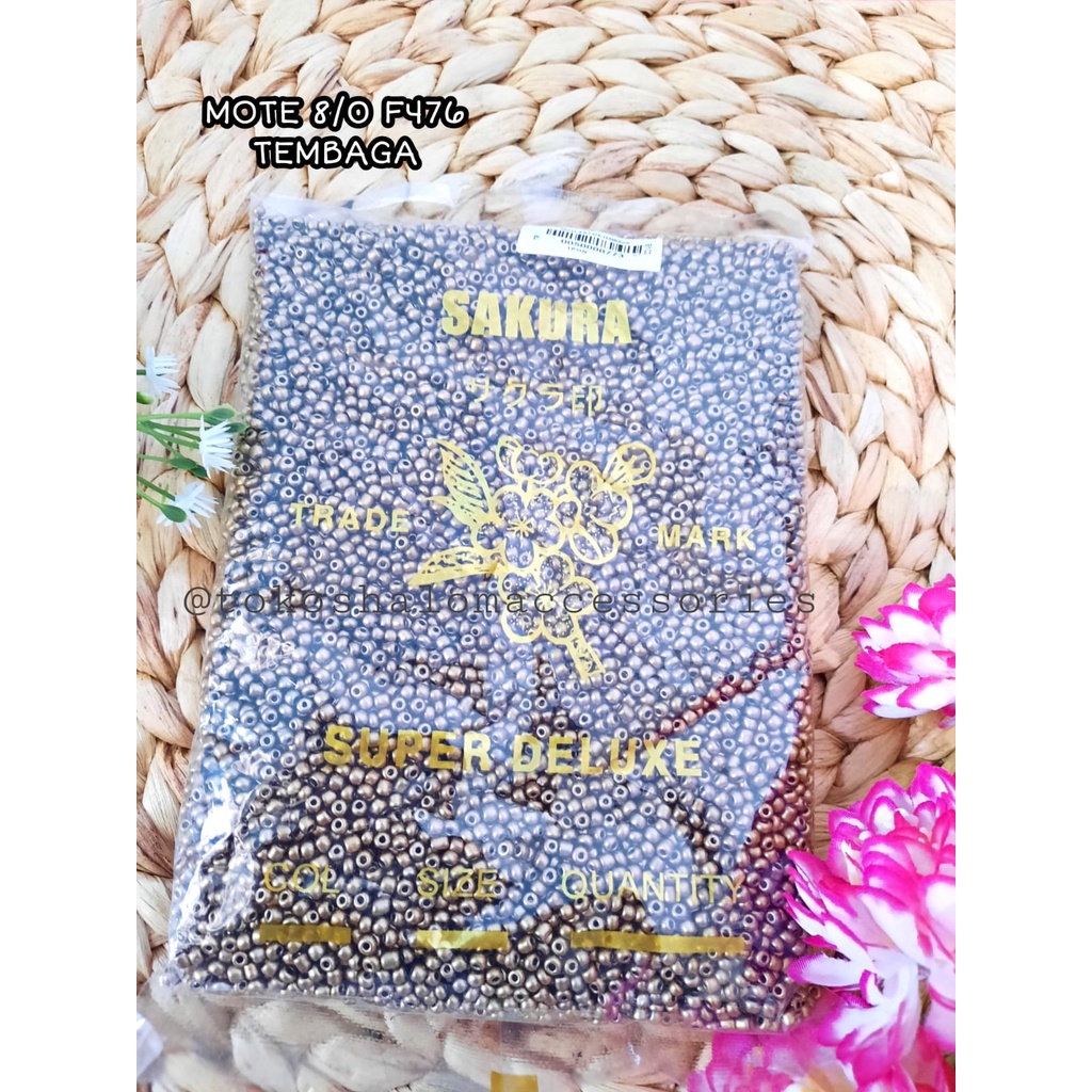 450 GR MOTE PASIR 8/0 F476 TEMBAGA DOP/MANIK /KERAJINAN TANGAN GELANG DAN KALUNG /MONTE /DIY