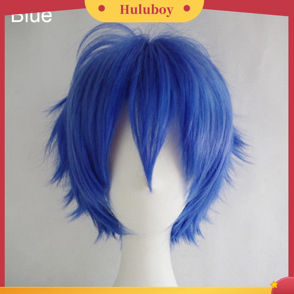 Rambut Palsu Pria Dan Wanita Model Pendek Lurus Warna-Warni Untuk Pesta Cosplay Anime