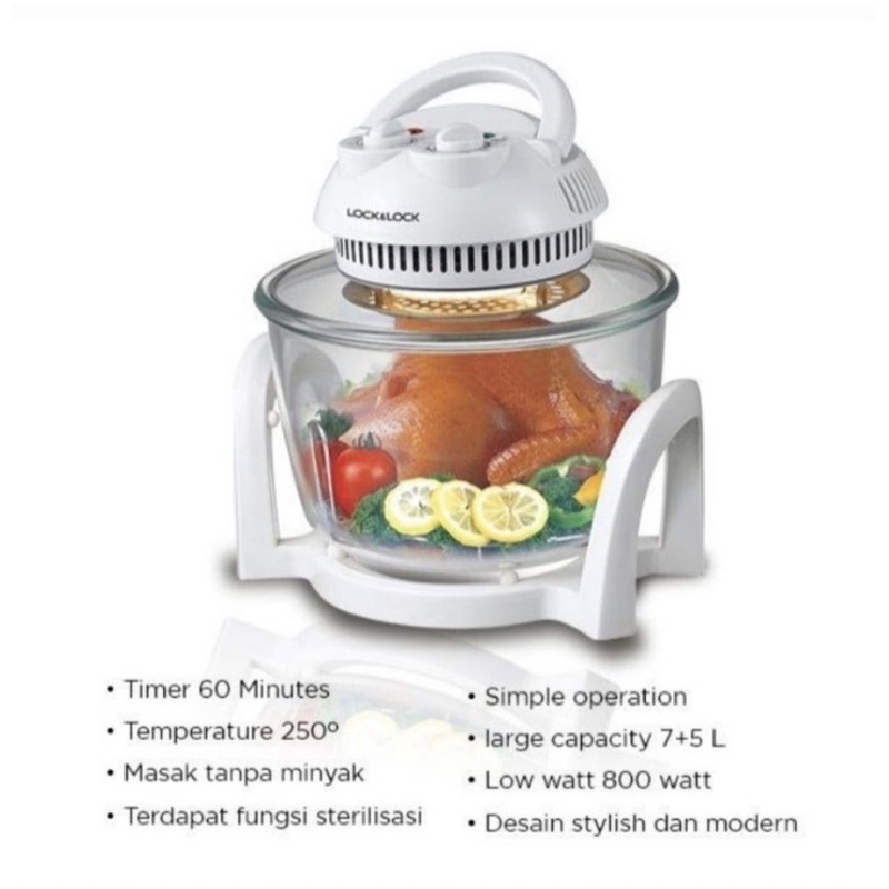 LOCKnLOCK LOS066 – Halogen Oven 7 Liter 800 Watt