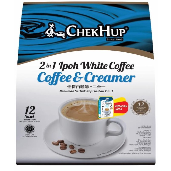 

[BISA COD] Chek Hup White Coffee 2 in 1 ipoh 15 sachets x 30 gram