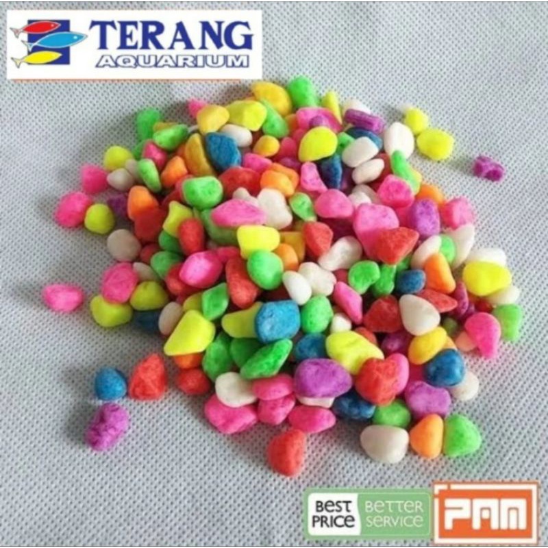 batu taiwan warna warni hiasan aquascape karungan ± 10kg