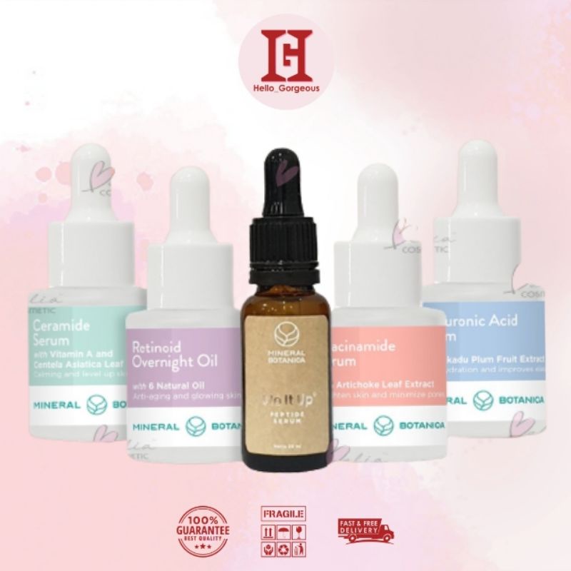 MINERAL BOTANICA SERUM HYALURONIC ACID SERUM / CERAMIDE SERUM / RETINOL OVERNIGHT SERUM / NIACINAMID