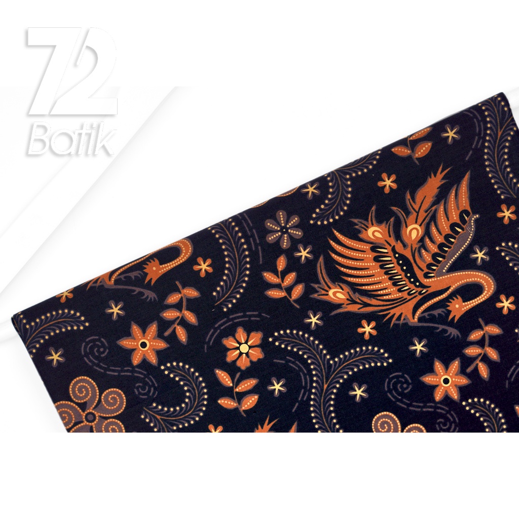 KAIN BATIK KATUN Premium Motif Angsa Warna Hitam 723037 Cap 72IL Jarik Jarit Samping Kebat Panjang Batik Katun Modern Premium Bahan Seragam Batik Pernikahan Kantor Keluarga Murah Kamen Jadi Batik Bali Lembaran