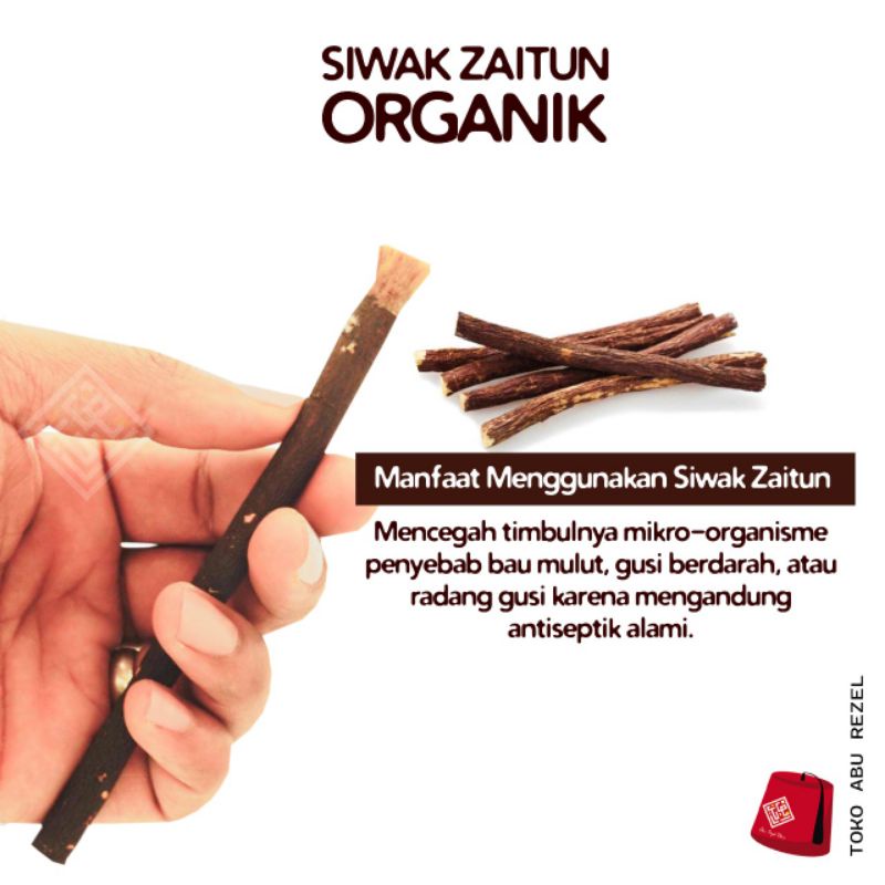 MISWAK OLIVE Organic Al-Khair | Kayu Siwak Hitam Zaitun Organik 100%