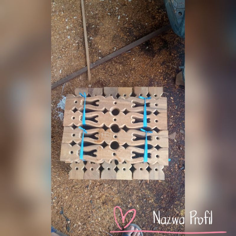 Pagar Ukir Ulin Borneo - Pagar Ukir Ukuran 40cm - Pagar Teras - Pagar Kayu - Pagar