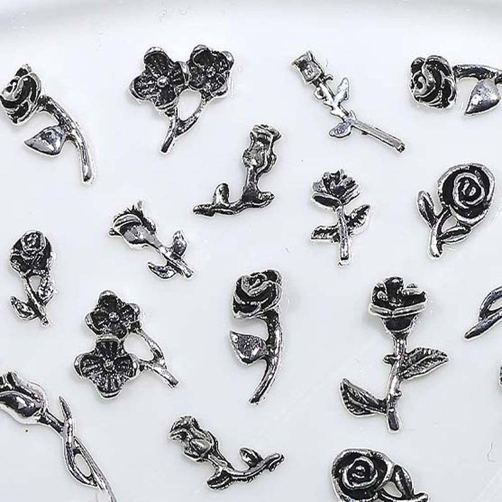 Mxbeauty Rose Nail Art Dekorasi Aksesoris Manicure Jepang Hiasan Kuku Alloy 3D Perhiasan Kuku