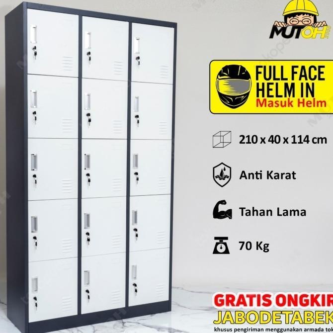 

DISKON LOKER BESAR LOCKER BESI 18 PINTU MASUK HELM LIMITED EDITION