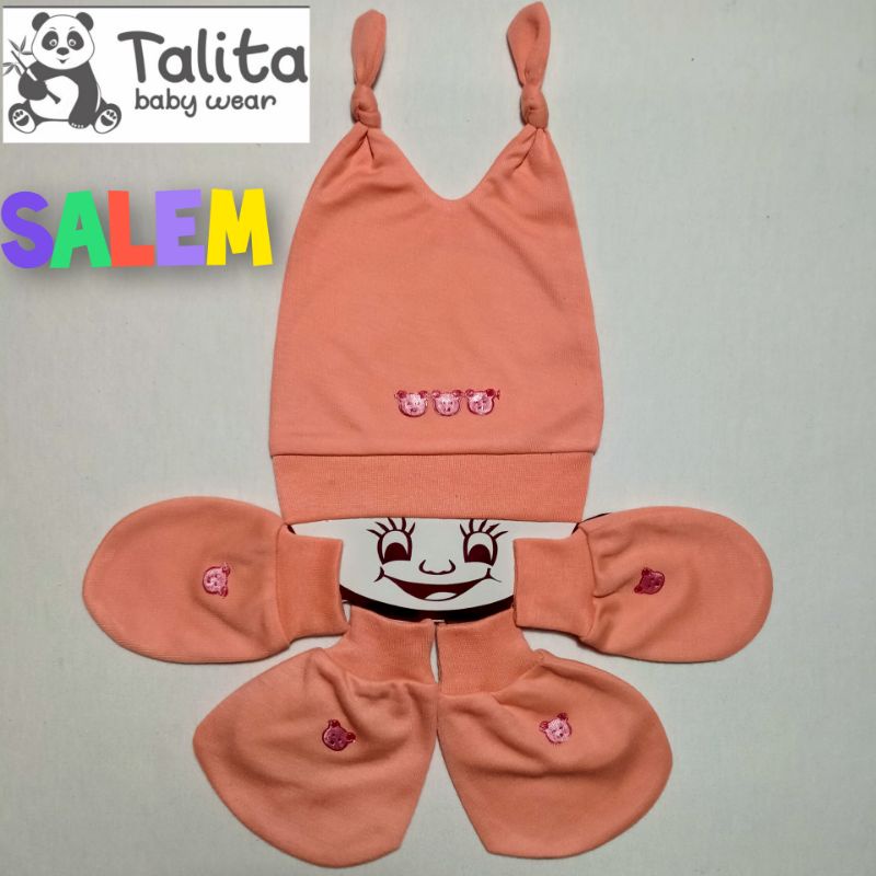 Talita Set Topi Sarung Tangan Dan Sarung Kaki Bayi Baru Lahir STK Newborn Girl Series