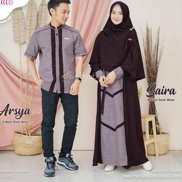 Hot Sell.. COUPLE ARSYA SAIRA ORI BY ALWA HIJAB Gamis Set Couple Koko Suami Isteri Fashion Muslim
