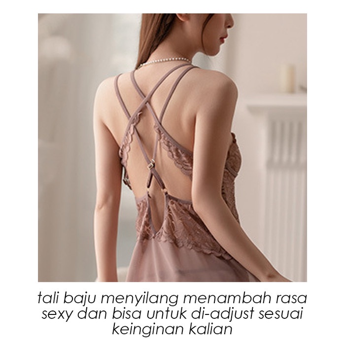 CJSW-D219 TINO TINO Lingerie Sexy V-Neck/Dress Wanita Super Seksi D219 Baju Tidur Wanita Dewasa Sexy G String Babydoll Sleepwear High Quality