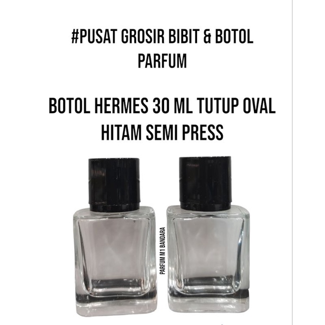 BOTOL KOTAK HEMRES 30 ML TUTUP HITAM SEMI PRESS - BOTOL PARFUM