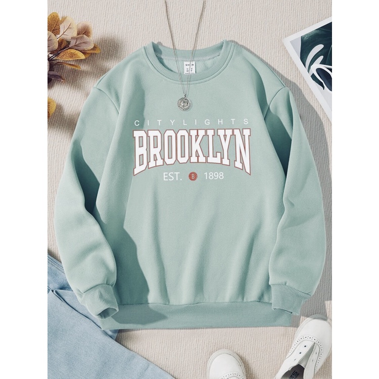 BROOKLYN est 1898 Sweatshirt Basic II Sweater Crewneck Print DTF II Sz M - XL Anak &amp; Dewasa ( Pria &amp; Wanita )