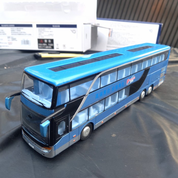 DIECAST MINIATUR BUS DOUBLE DECKER BIS TINGKAT KOTA PULL MAINAN BESI