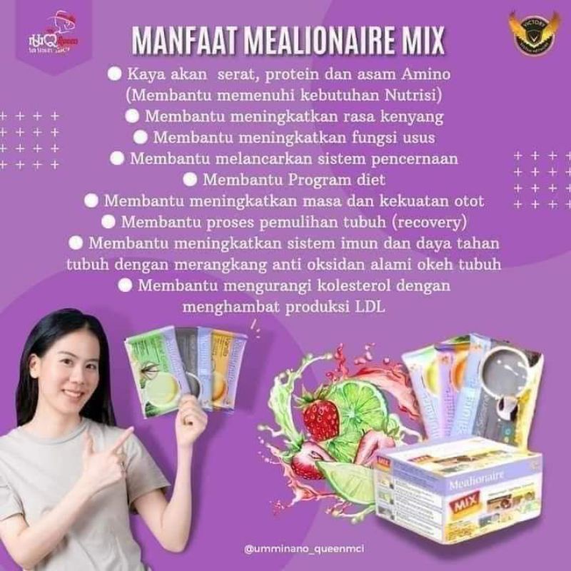 

minuman serbuk sereal Mealionaire mix